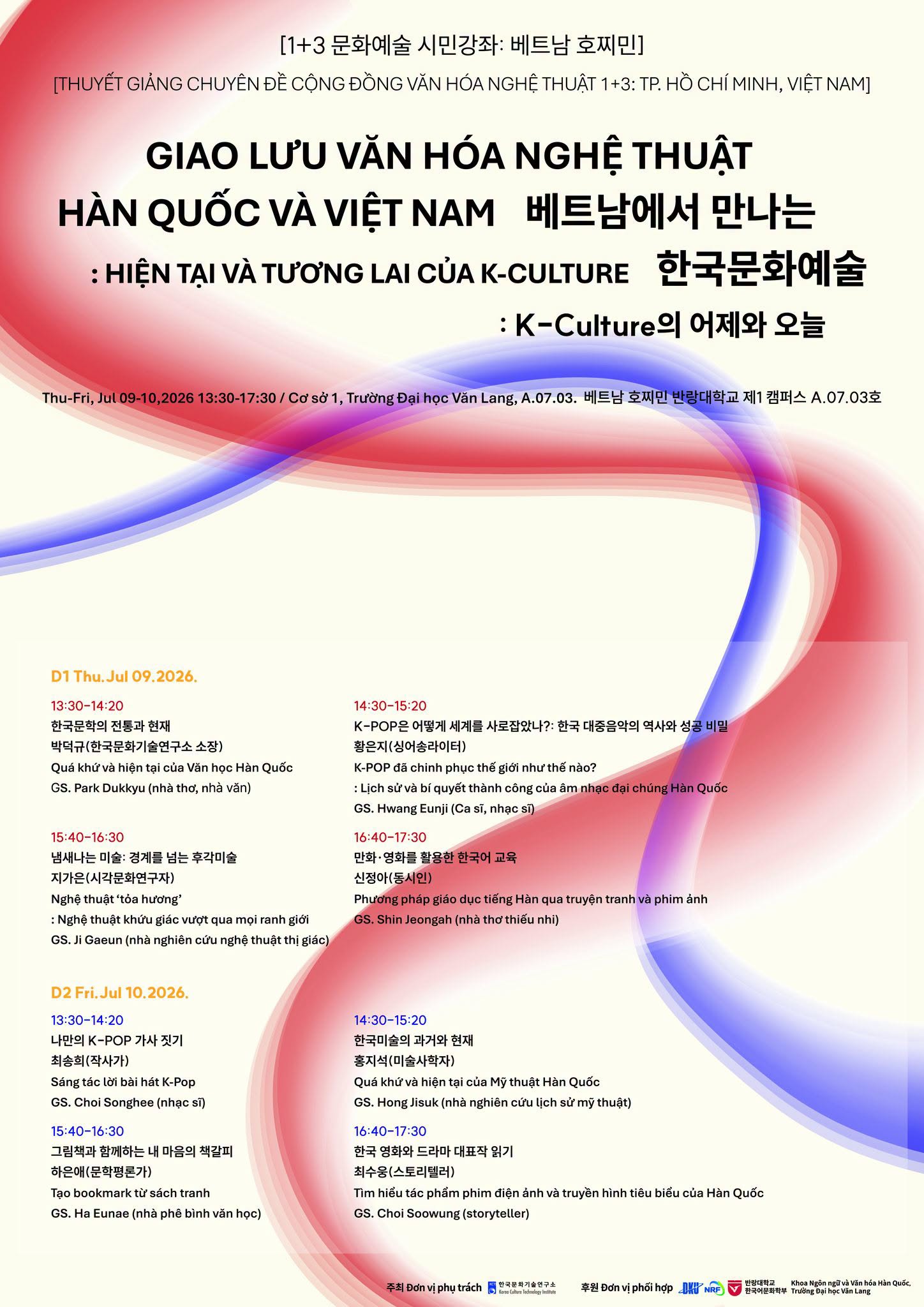 CHUỖI BÀI GIẢNG CHUYÊN ĐỀ GIAO LƯU VĂN HOÁ NGHỆ THUẬT HÀN QUỐC VÀ VIỆT NAM