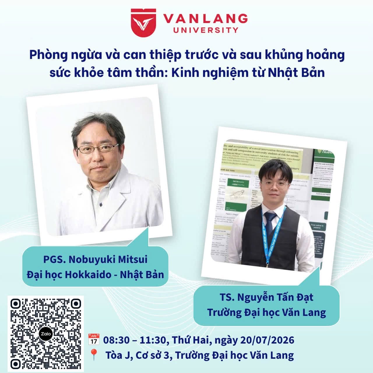 TALKSHOW PHÒNG NGỪA & CAN THIỆP TRƯỚC VÀ SAU KHỦNG HOẢNG SỨC KHỎE TÂM THẦN: KINH NGHIỆM TỪ NHẬT BẢN